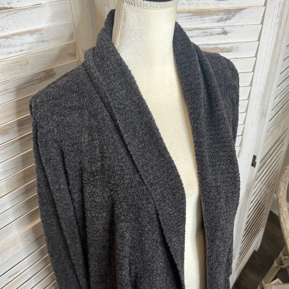 BAREFOOT DREAMS STYLE 452 Women's Med Rounded Circle Cardigan Sweater Charcoal - Picture 11 of 14